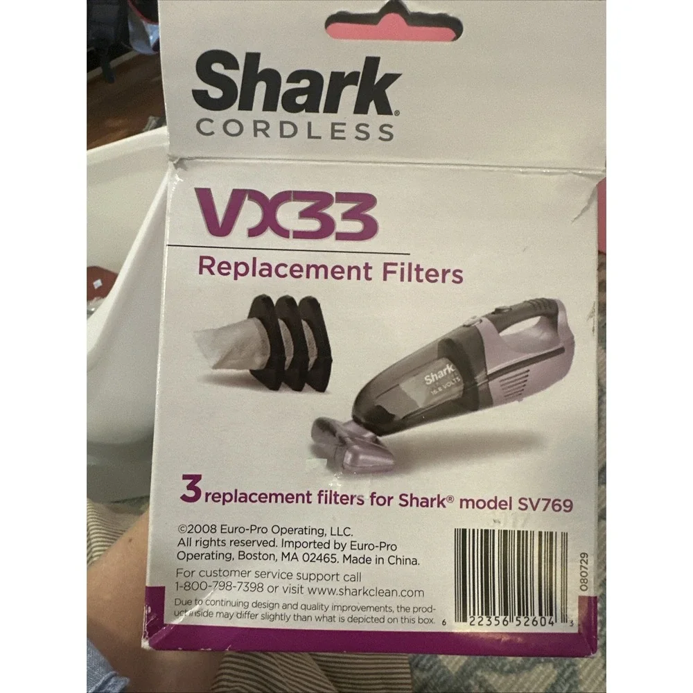 3 Shark VX33 Replacement Vacuum‎ Filters SV769 Cordless Hand Vacuums Part XF769